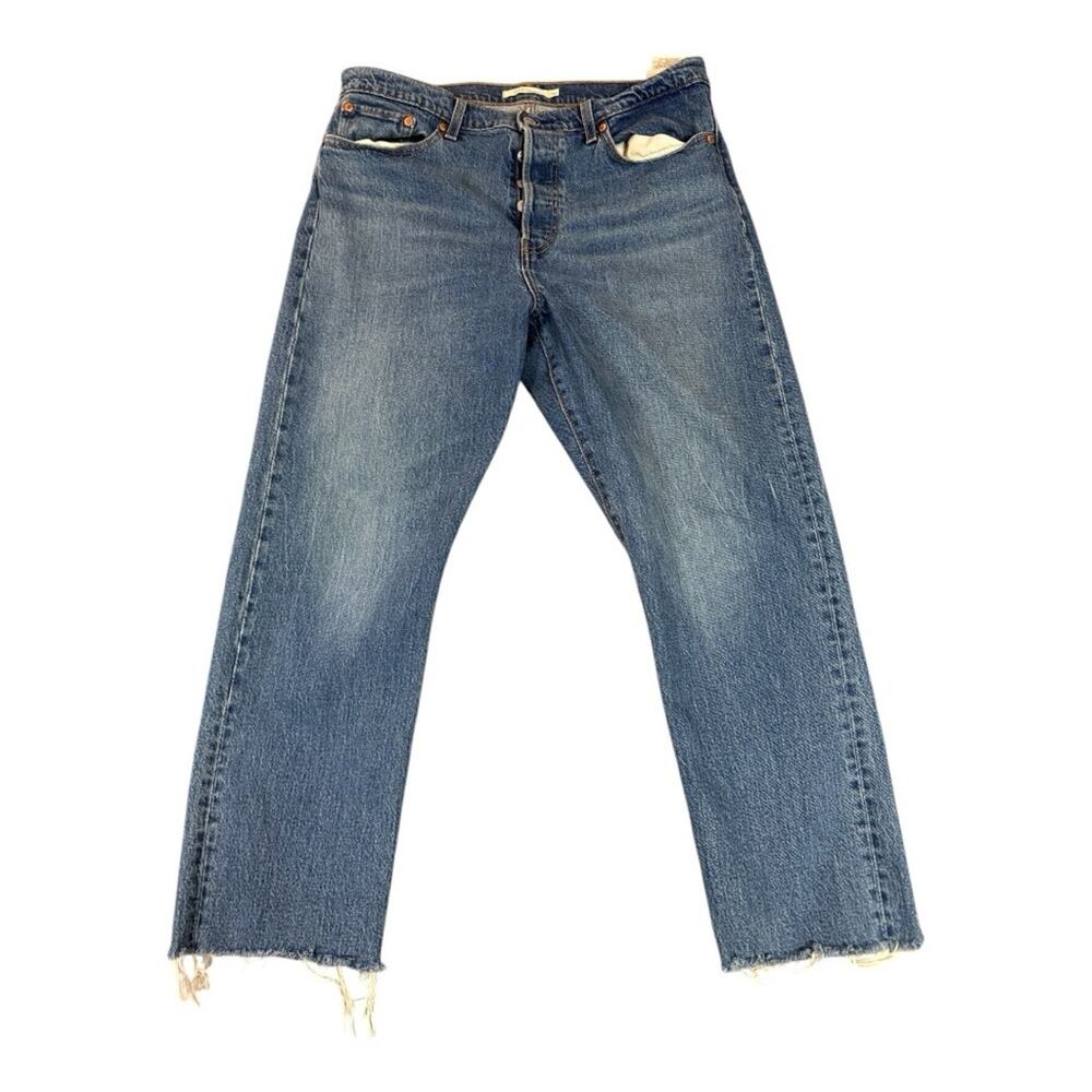 Levi’s Premium Women’s Jeans Wedgie Straight Button Fly Raw Hem 32
